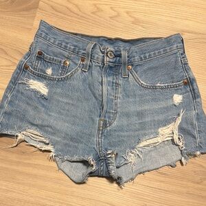 Levi’s 501 high waisted shorts, size 26.